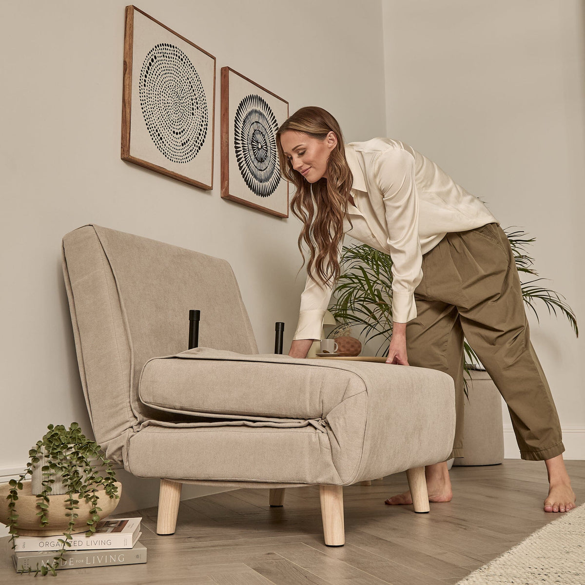 Una Single Sofa Bed - Soft Beige