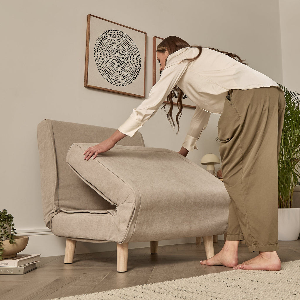 Outlet - Una Single Sofa Bed - Soft Beige