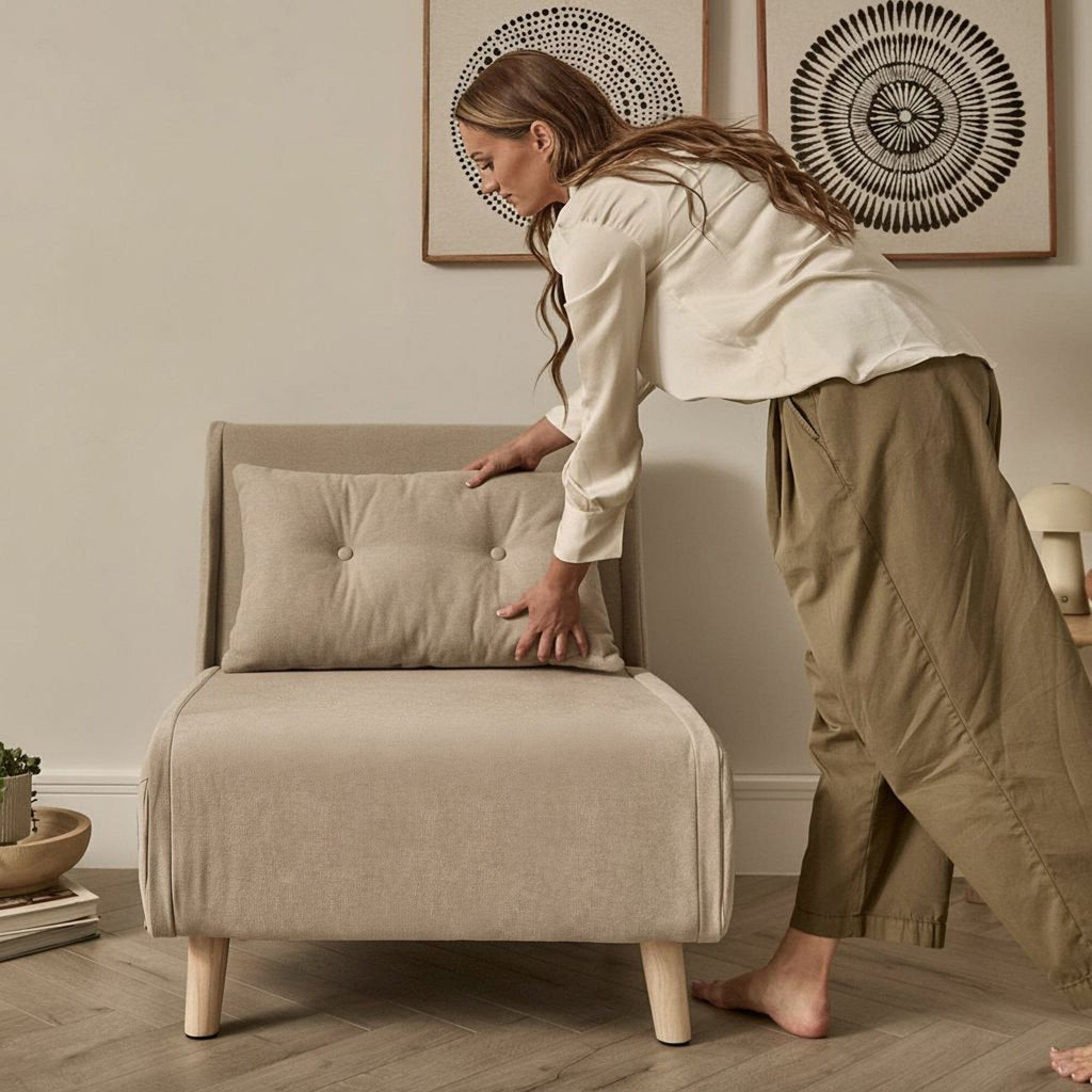 Una Single Sofa Bed - Soft Beige