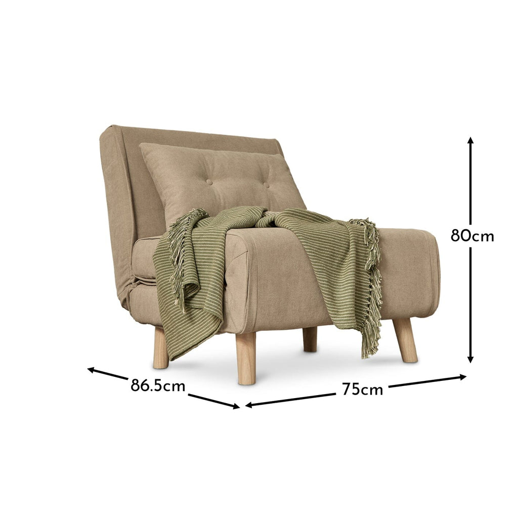 Outlet - Una Single Sofa Bed - Soft Beige