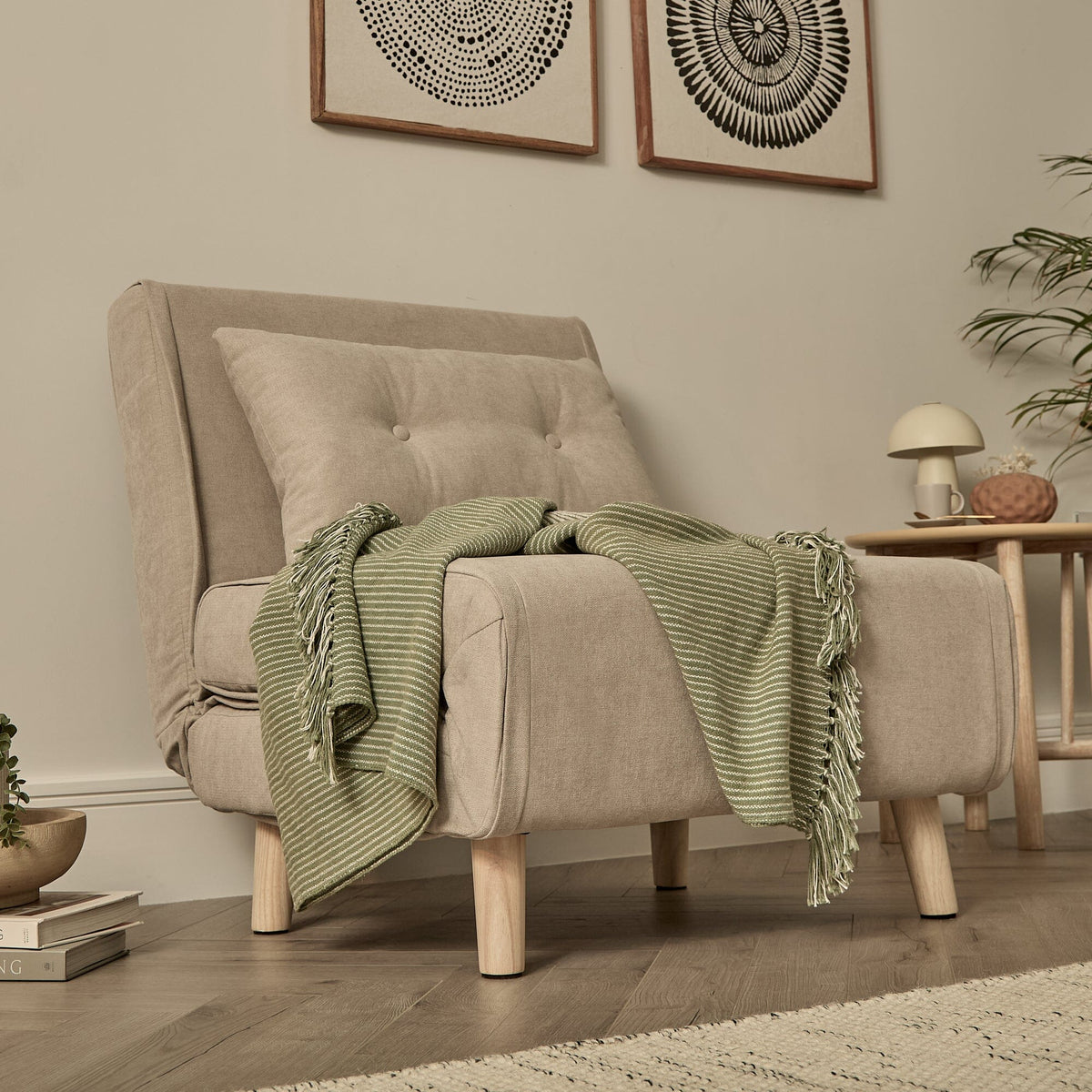 Outlet - Una Single Sofa Bed - Soft Beige