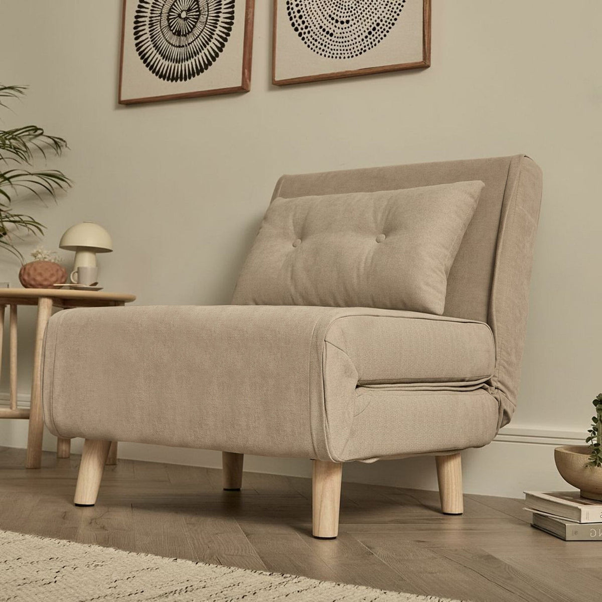 Una Single Sofa Bed - Soft Beige