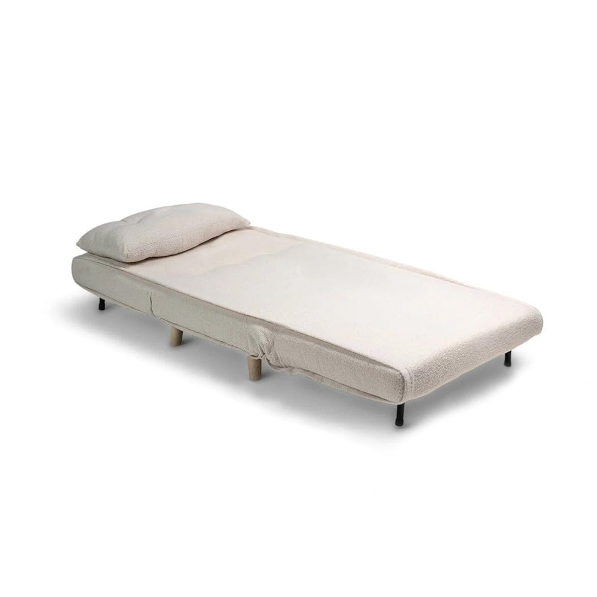 Una Single Sofa Bed - White Teddy