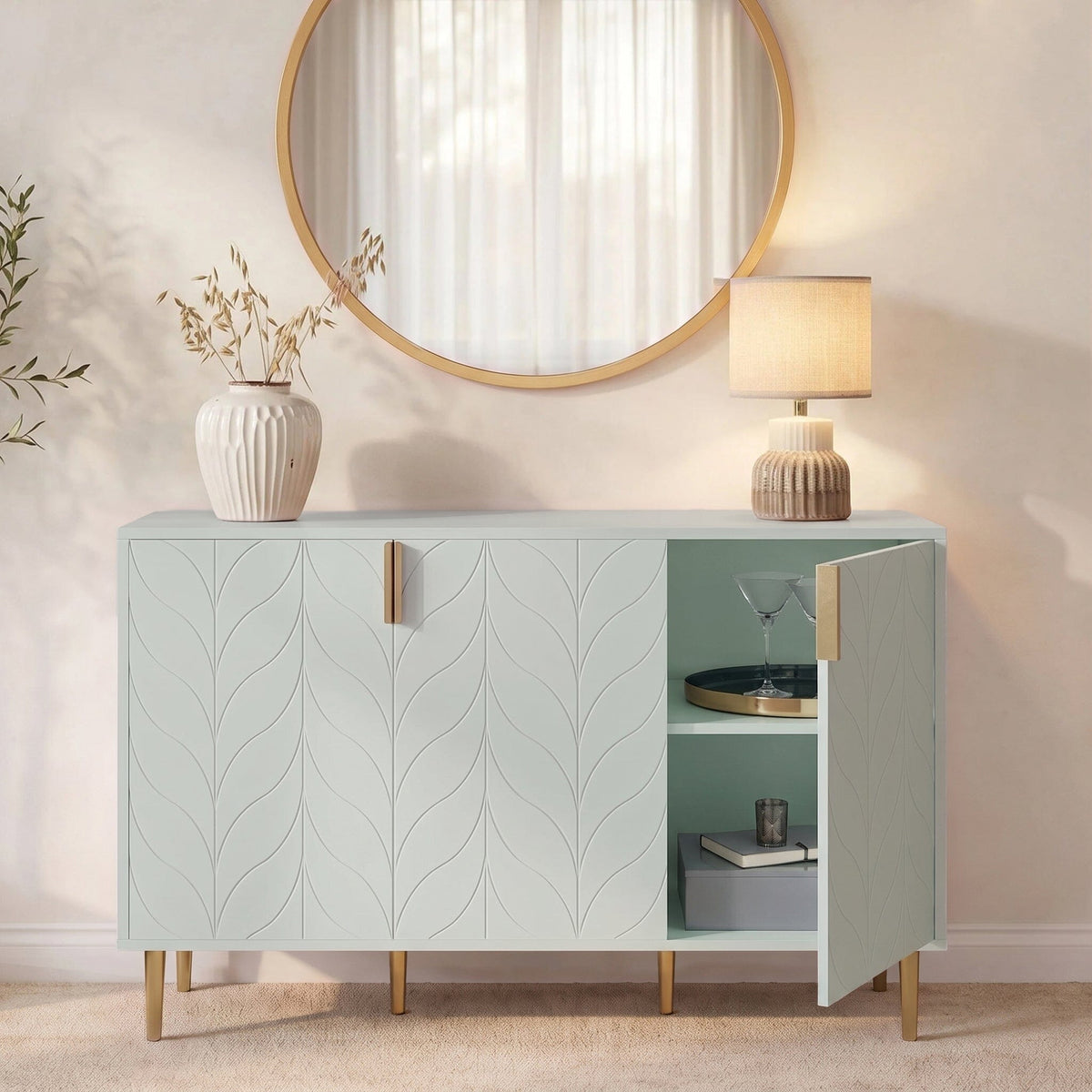 Gloria 3 Door Large Sideboard - Sage