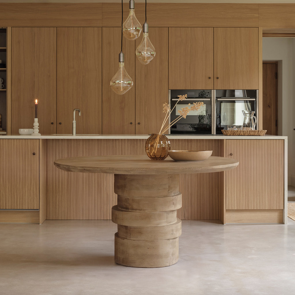 Adam 135cm Almond Brown Round Dining Table