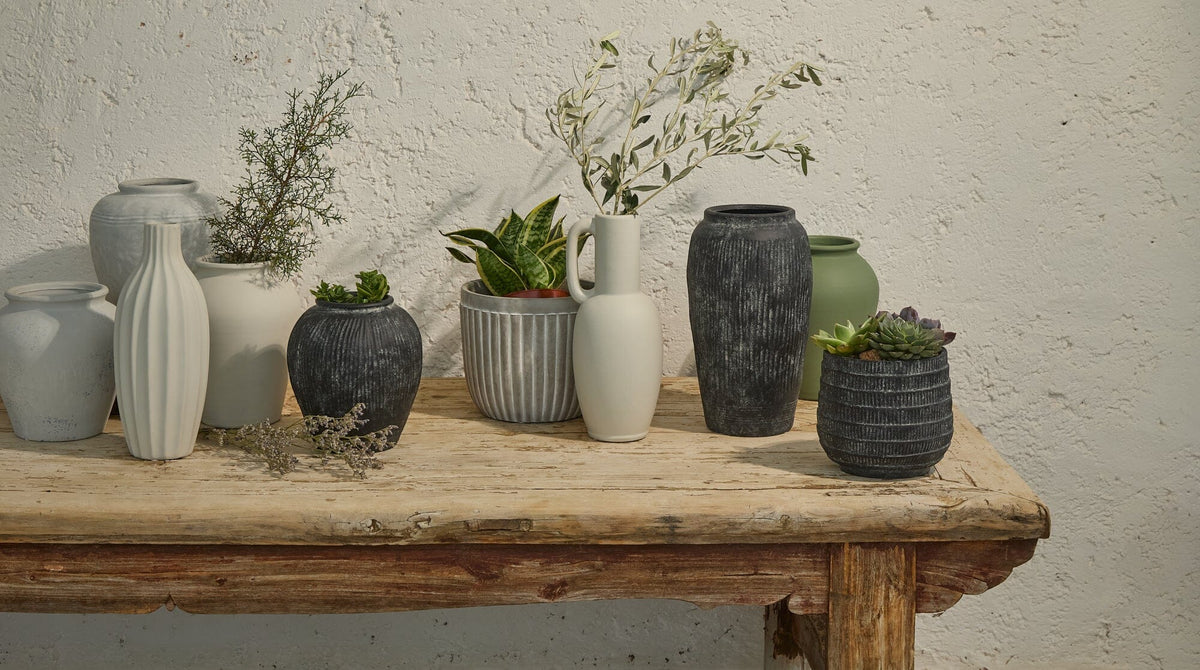 Kalera 30cm Terracotta Vase - White