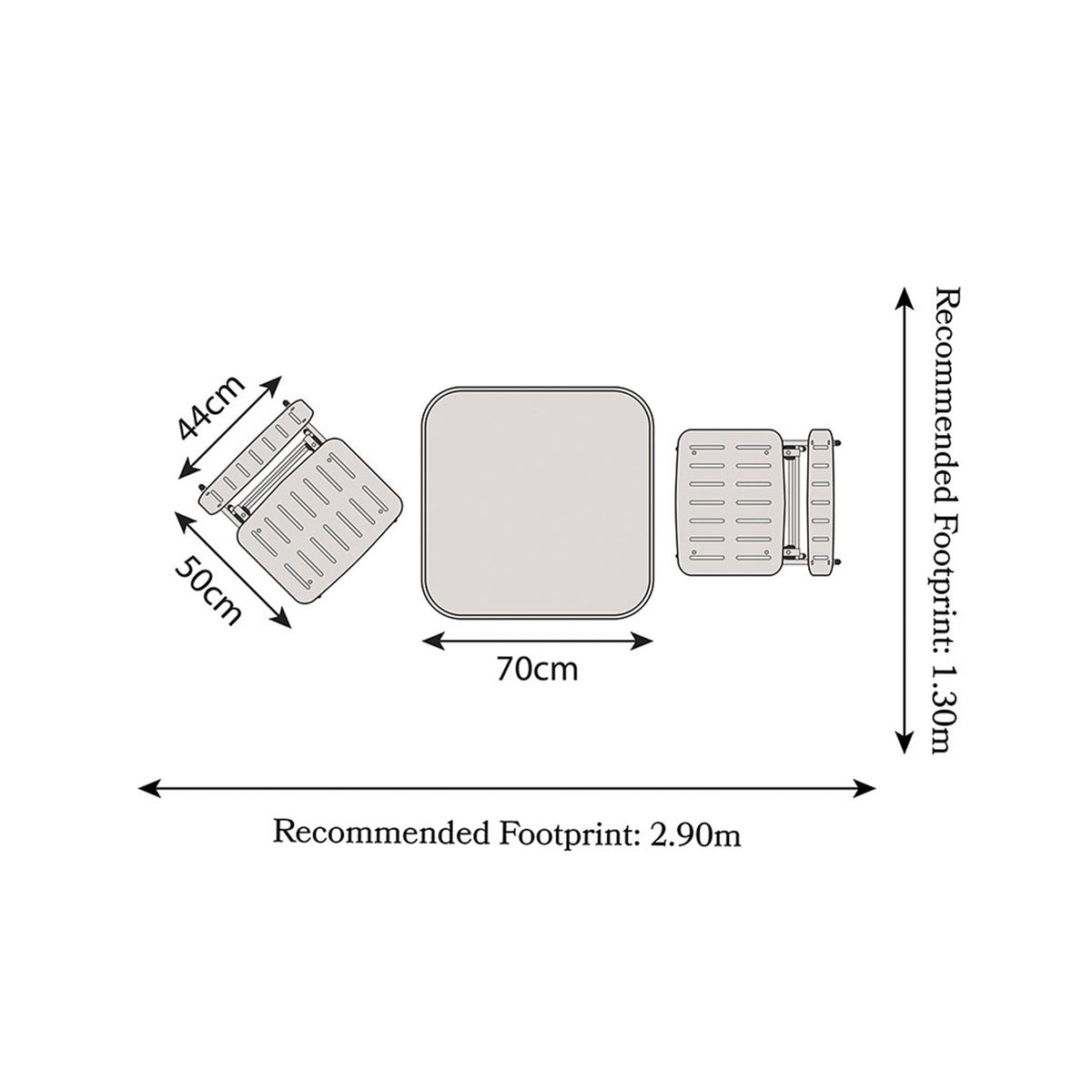 Venice 70cm Square Bistro Set