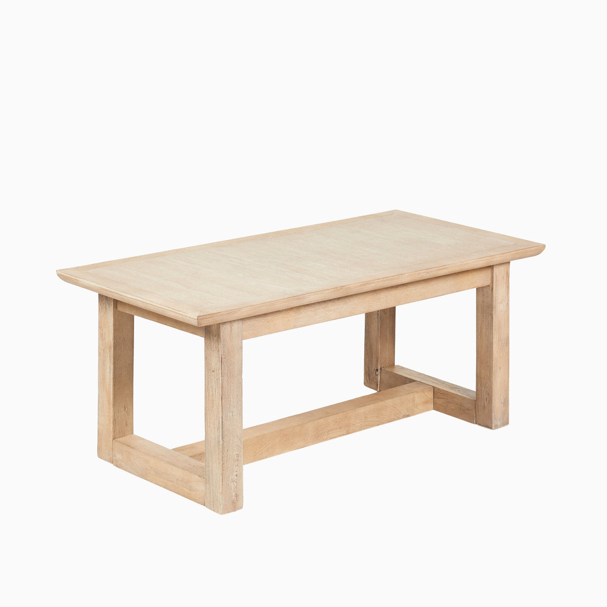 Valdis Mango Wood & Travertine Rectangular Coffee Table
