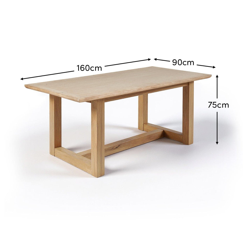 Outlet - Valdis Mango Wood & Travertine Dining Table