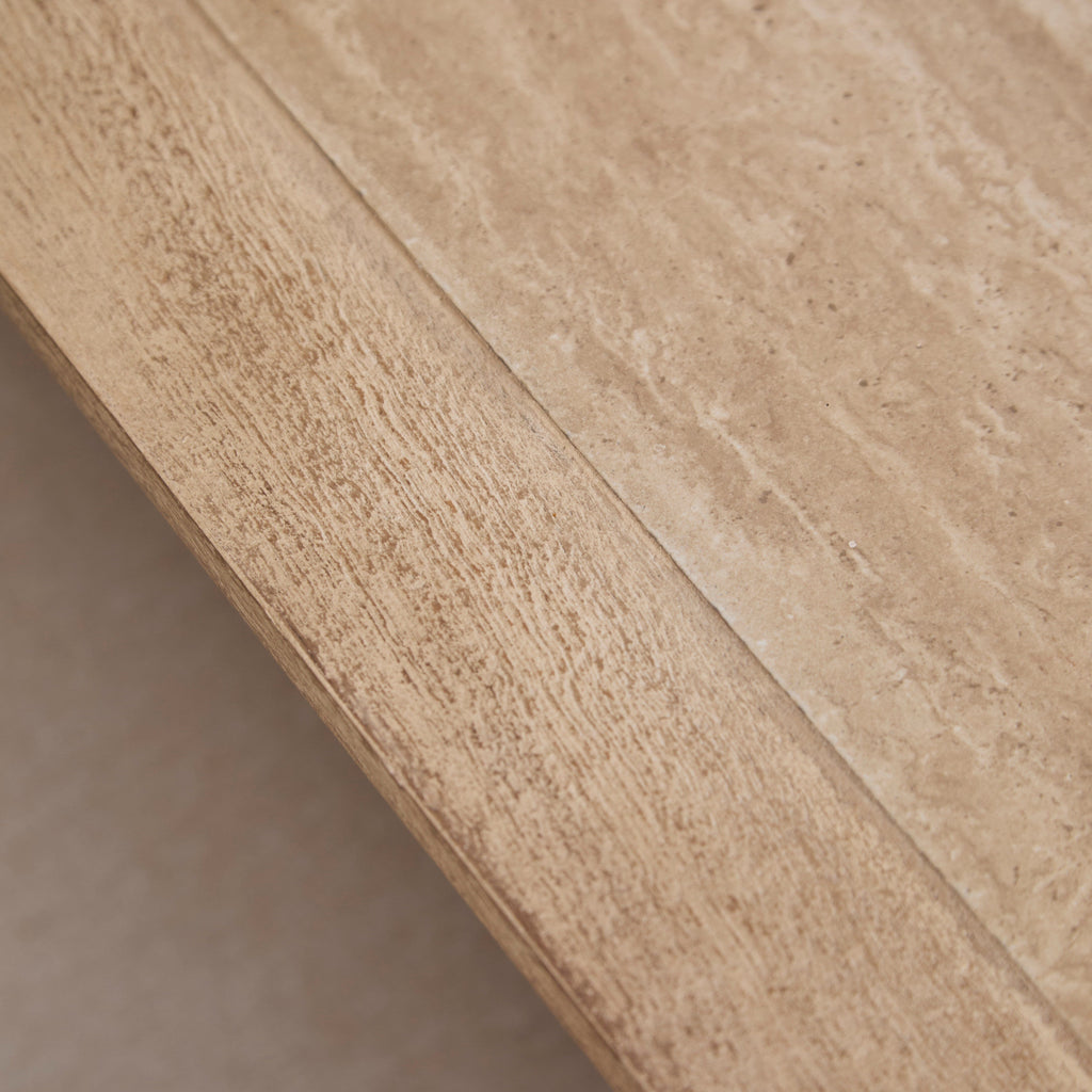 Outlet - Valdis Mango Wood & Travertine Dining Table