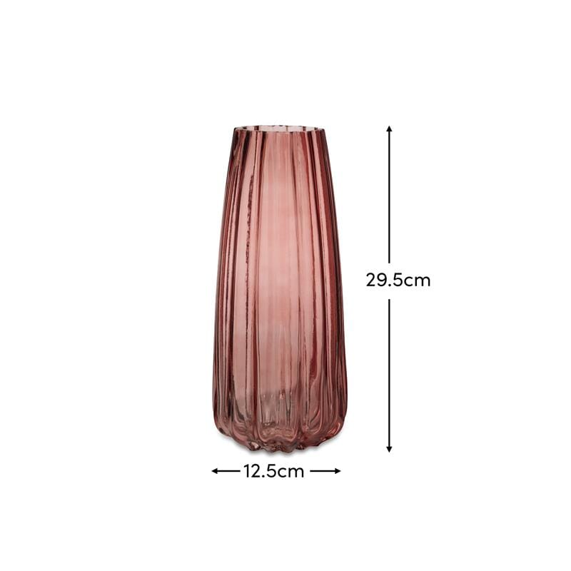 Veneto 29cm Glass Vase - Cerise