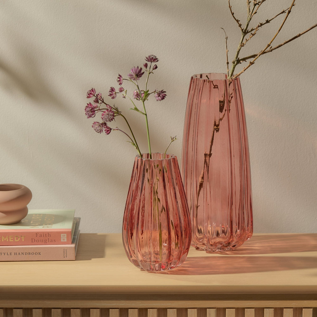 Veneto 29cm Glass Vase - Cerise