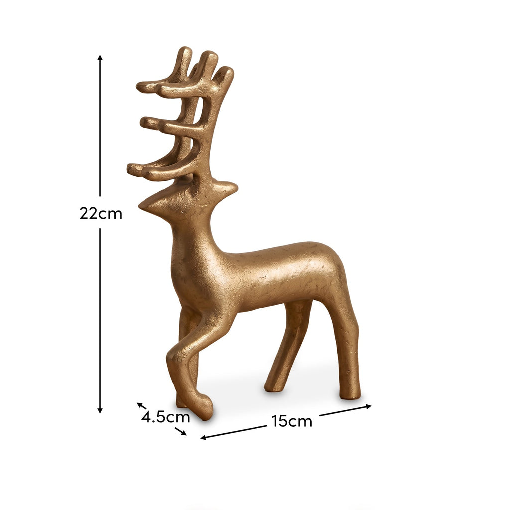 Vindeln 22cm Metal Deer Ornament - Heritage Gold