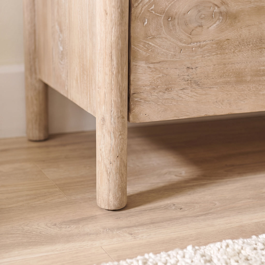 Viola 7 Drawer Tall Boy - Travertine Effect & Chalked Mango Wood