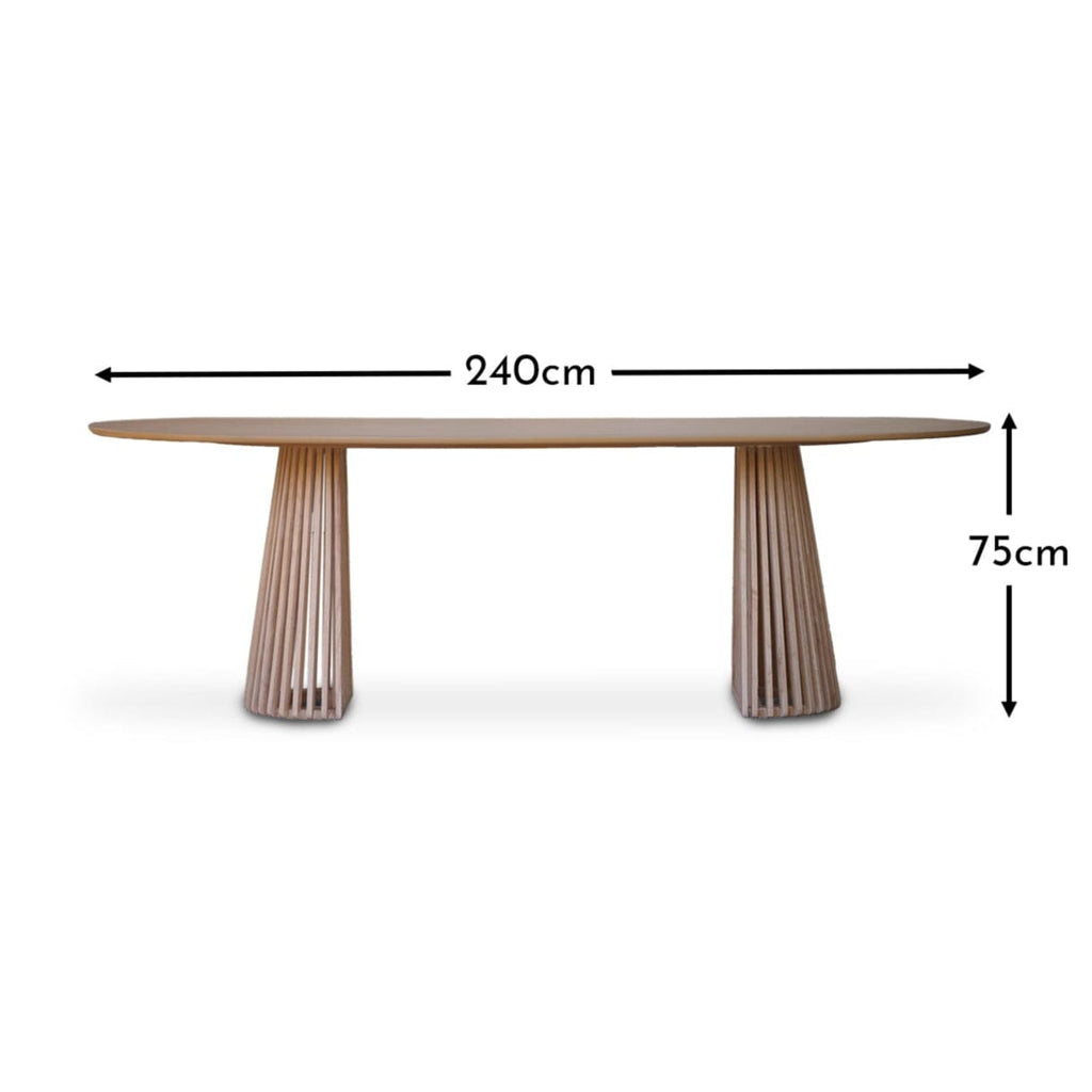 Willow Whitewash Oval Dining Table