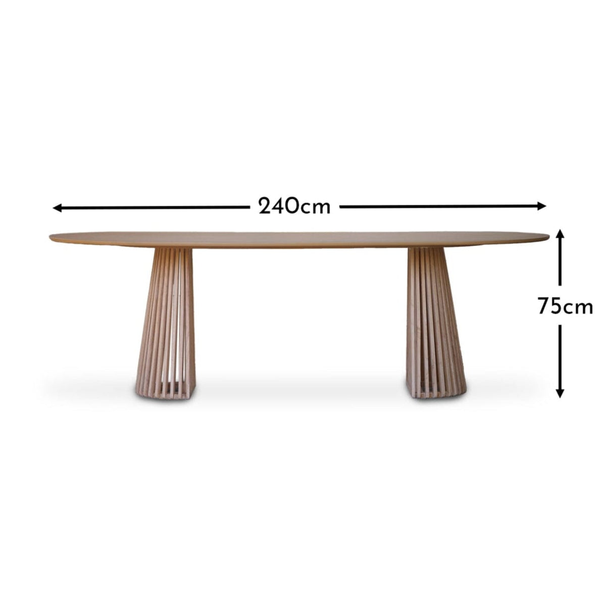 Willow Whitewash Oval Dining Table