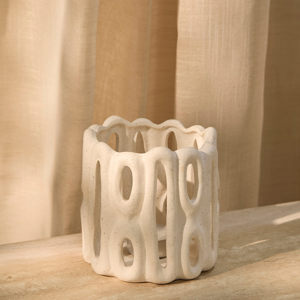 Whitton Large Candle Holder - White