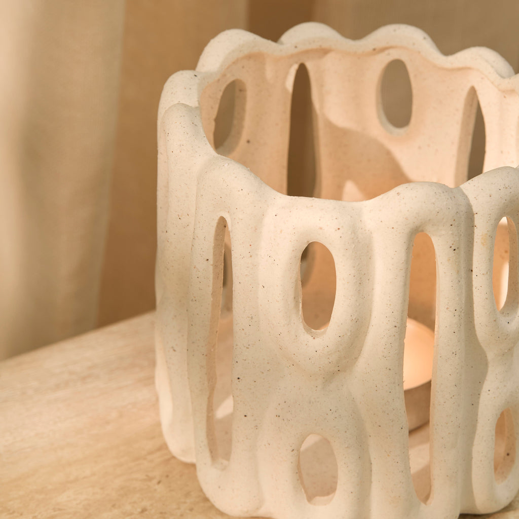 Whitton Large Candle Holder - White