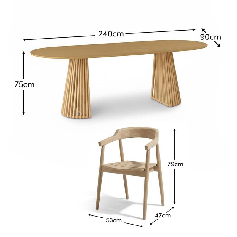 Willow Oval Garden Dining Table Set with Elowen Chairs