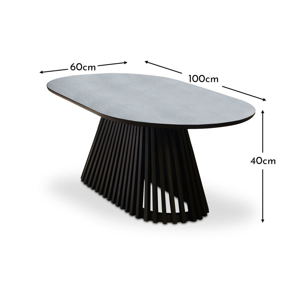 Outlet - Willow Black Oval Coffee Table