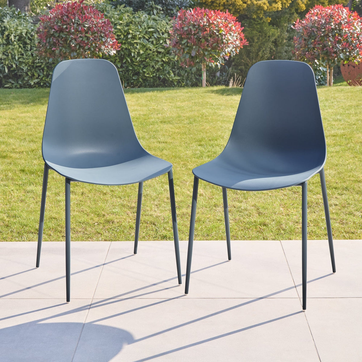 Wren Denim Blue Garden Chairs - Set of 2