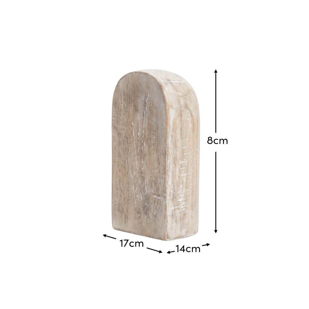 Yattendon 17cm Bookend Set of 2 - Chalked Mango Wood