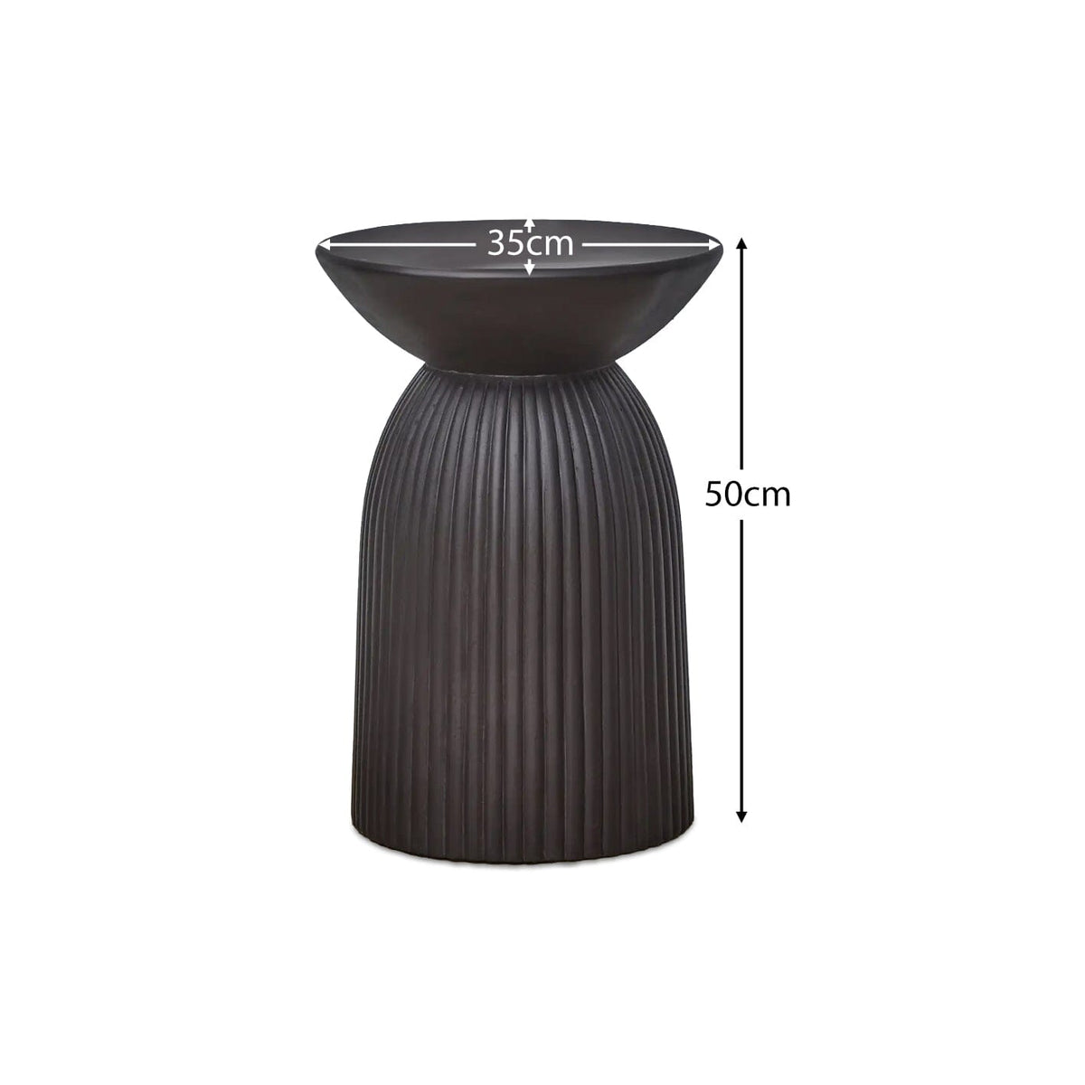 Zaliki Concrete Round Side Table - Black