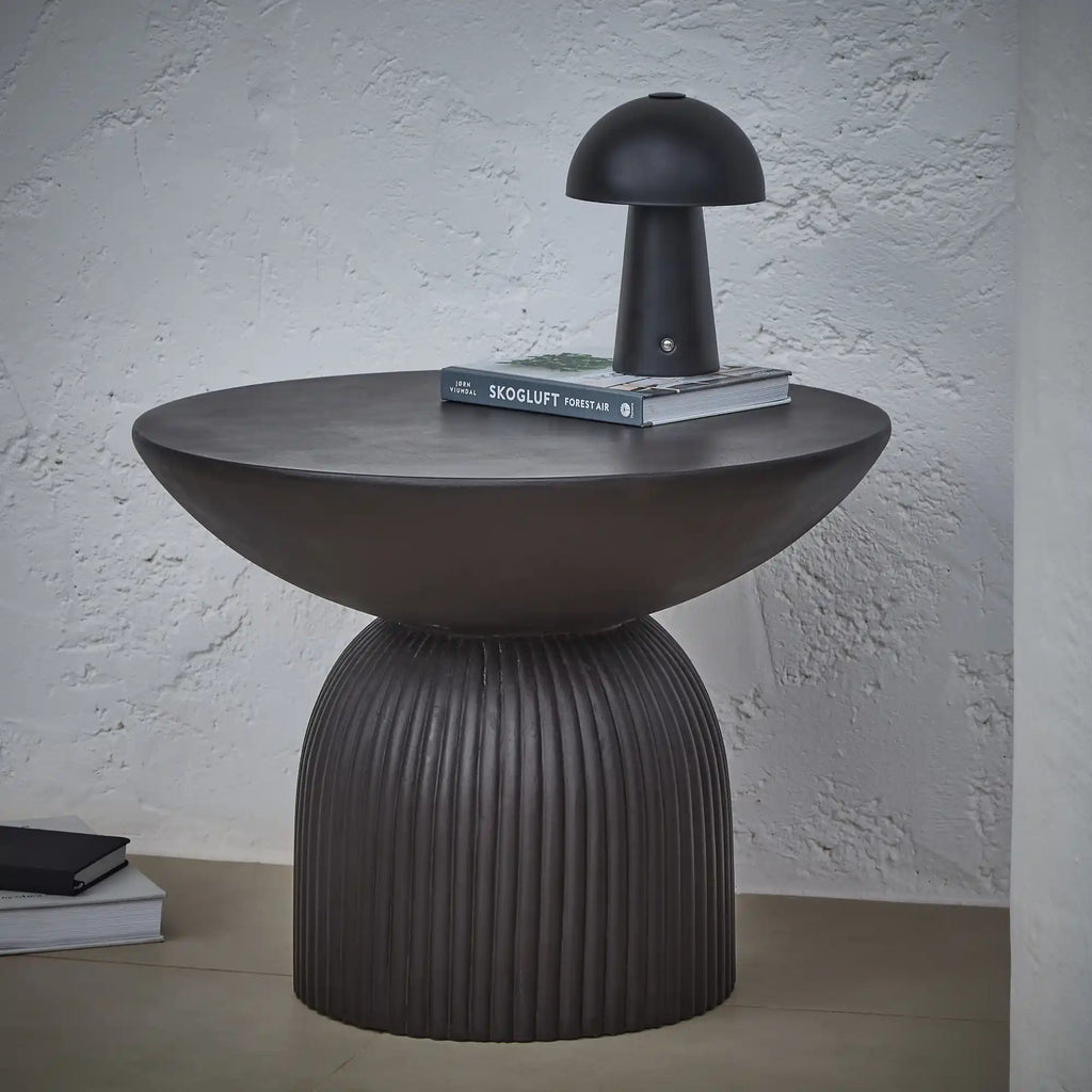 Zaliki Concrete Garden Coffee Table - Black