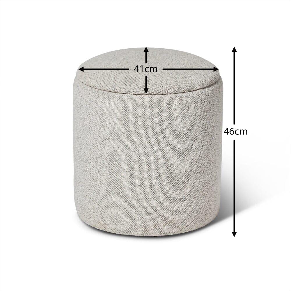 Abigail Storage Pouffe/Footstool - Dove Grey