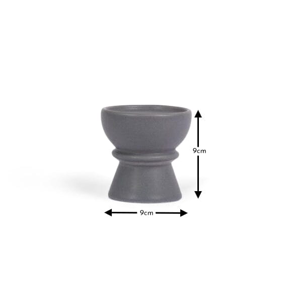 Ackton 9cm Ceramic Pillar Candle Holder - Set of 2 - Grey