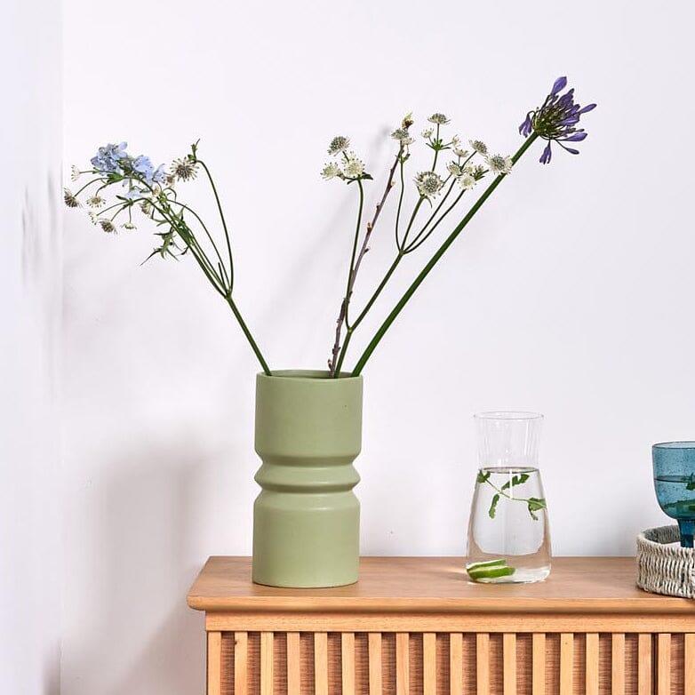 Ackton 25cm Ceramic Vase - Sage Green