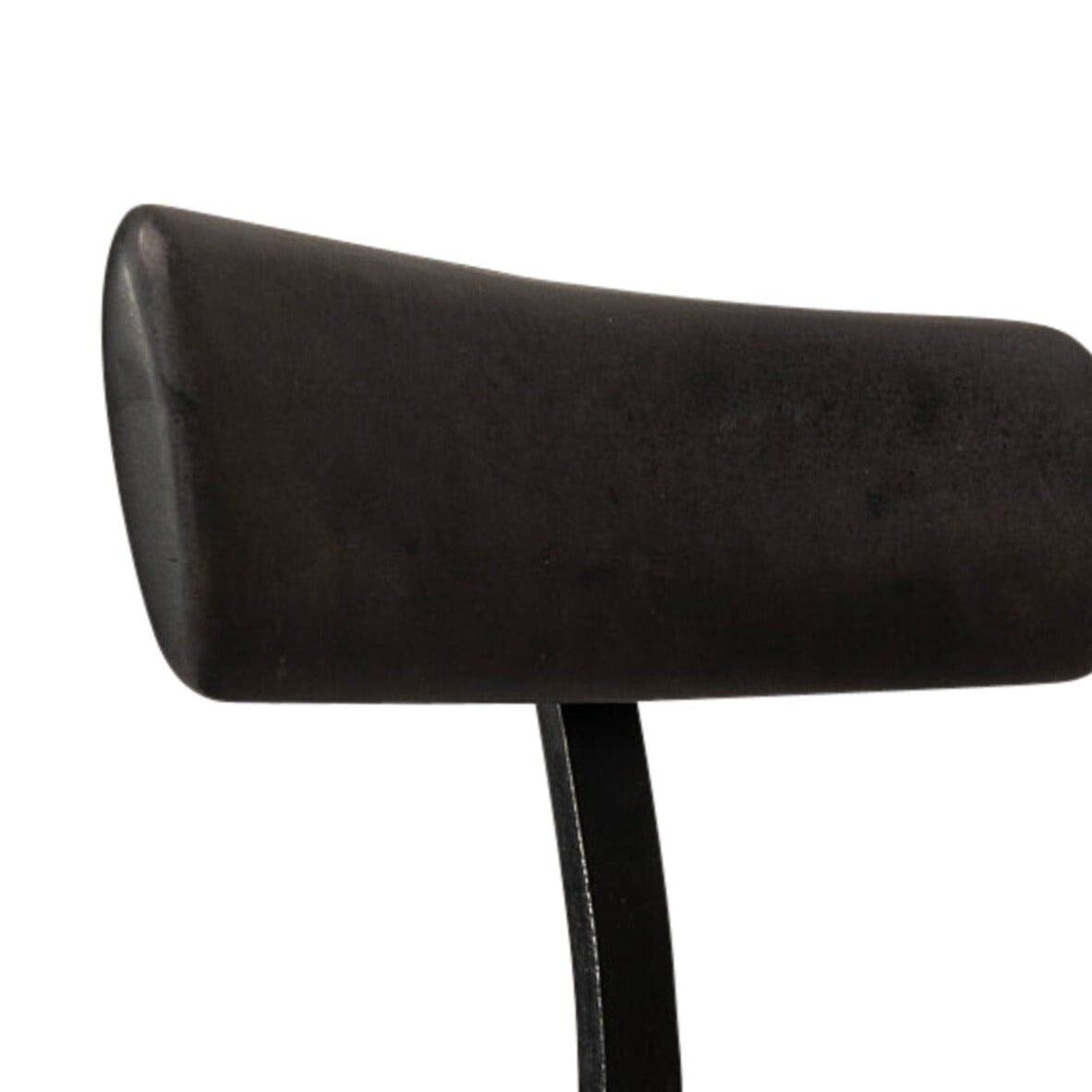 Aiden Black Mango Wood Bar Stools - Set of 2  - Black Iron Legs