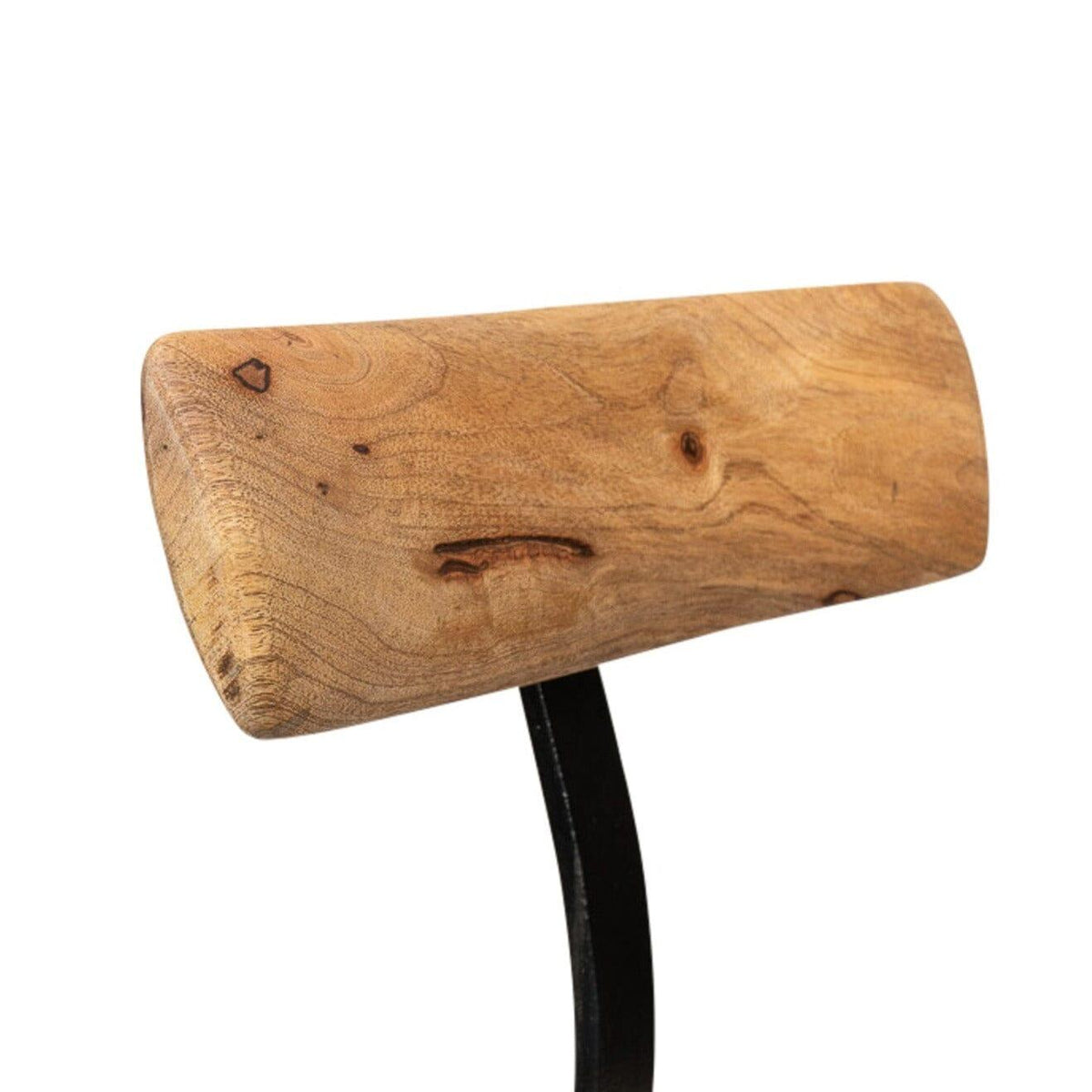 Aiden Natural Mango Wood Bar Stools - Set of 2 - Black Iron Legs