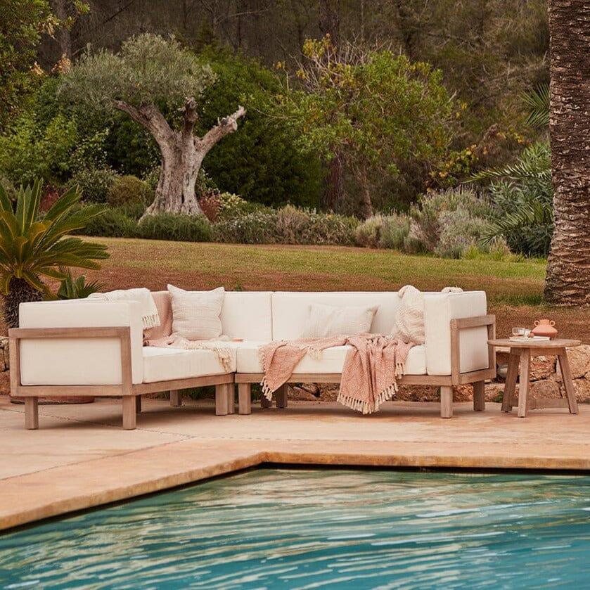 Akira 6 Seater Wooden Garden Corner Sofa