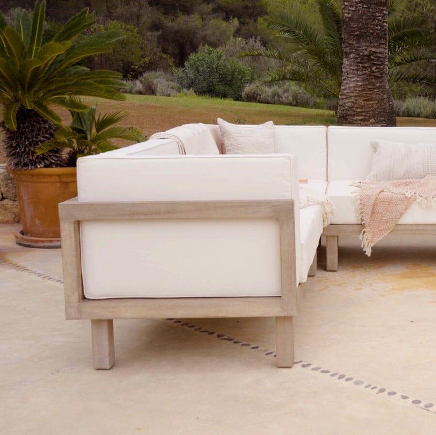 OUTLET - Akira 6 Seater Wooden Garden Corner Sofa