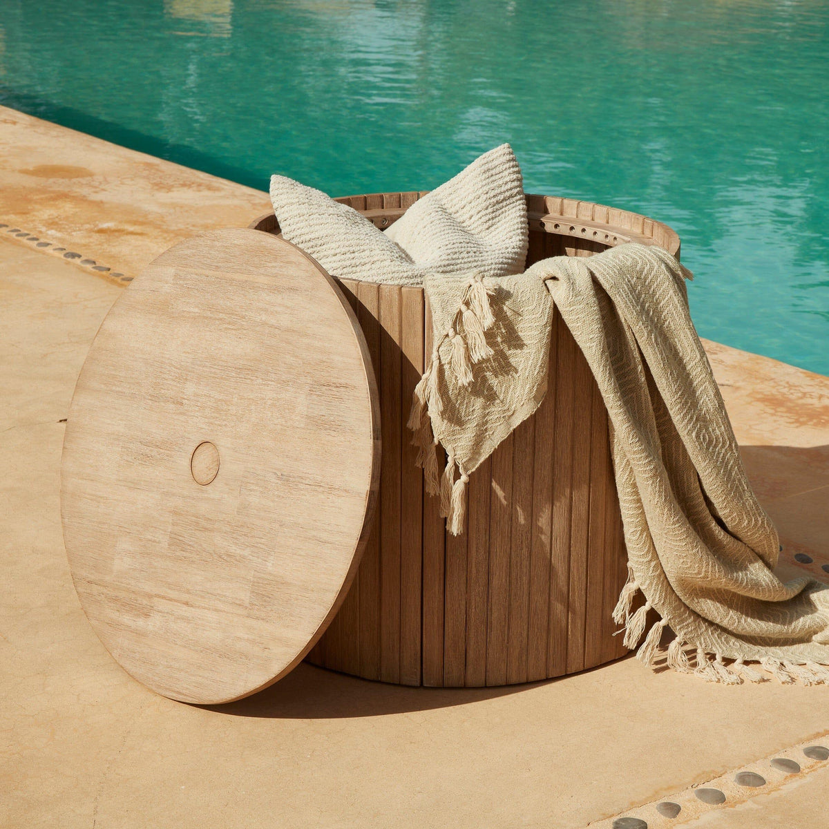 Akira Wood Storage Side Table/ Parasol Base