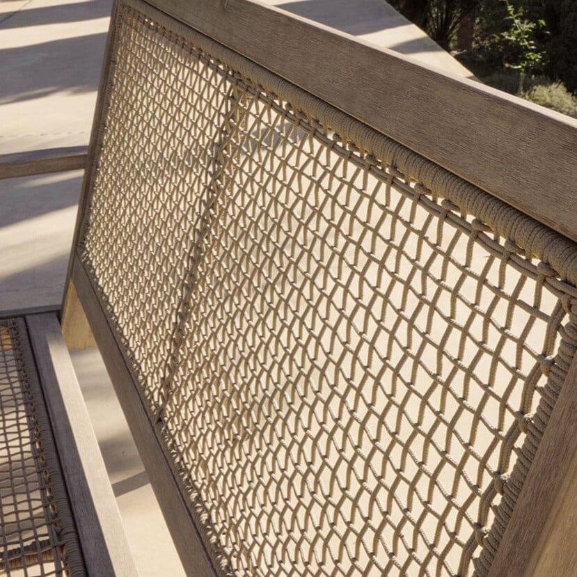 Akira Wooden Garden Rope Folding Bench