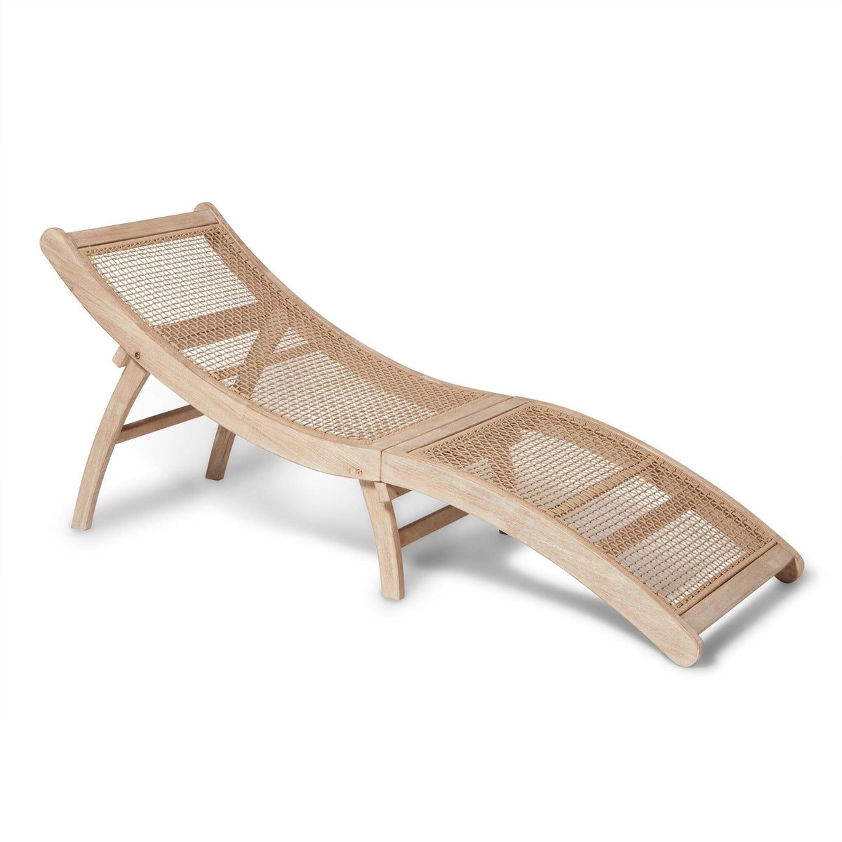 Akira Wooden Garden Rope Folding Sun Lounger