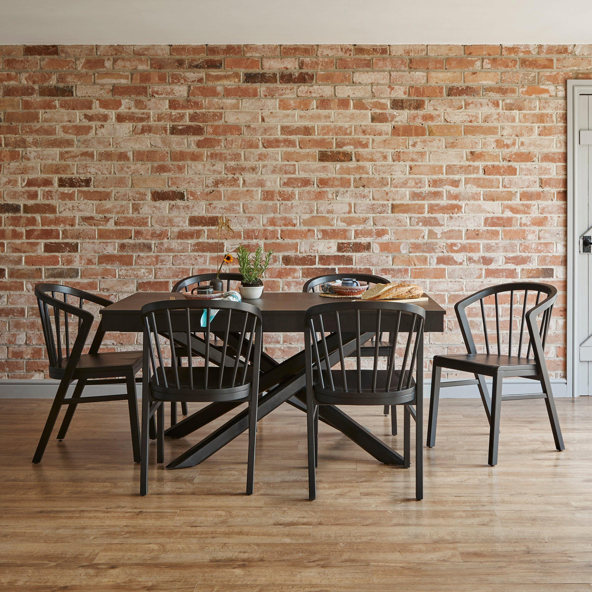 OUTLET - Amelia Black Wood Dining Table - Non Extendable