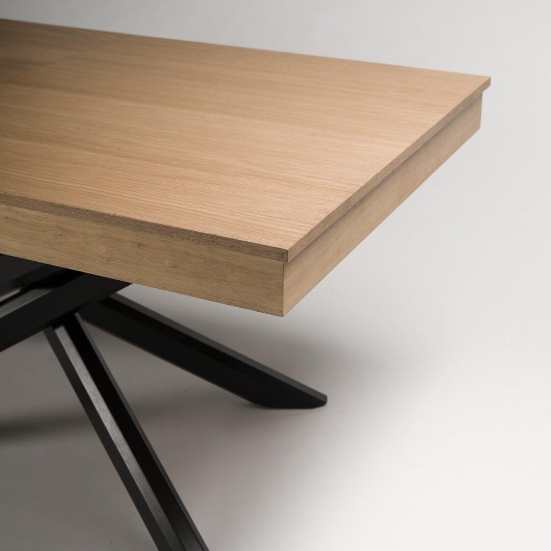 OUTLET - Amelia Oak Wood Dining Table - Extendable - Black Legs