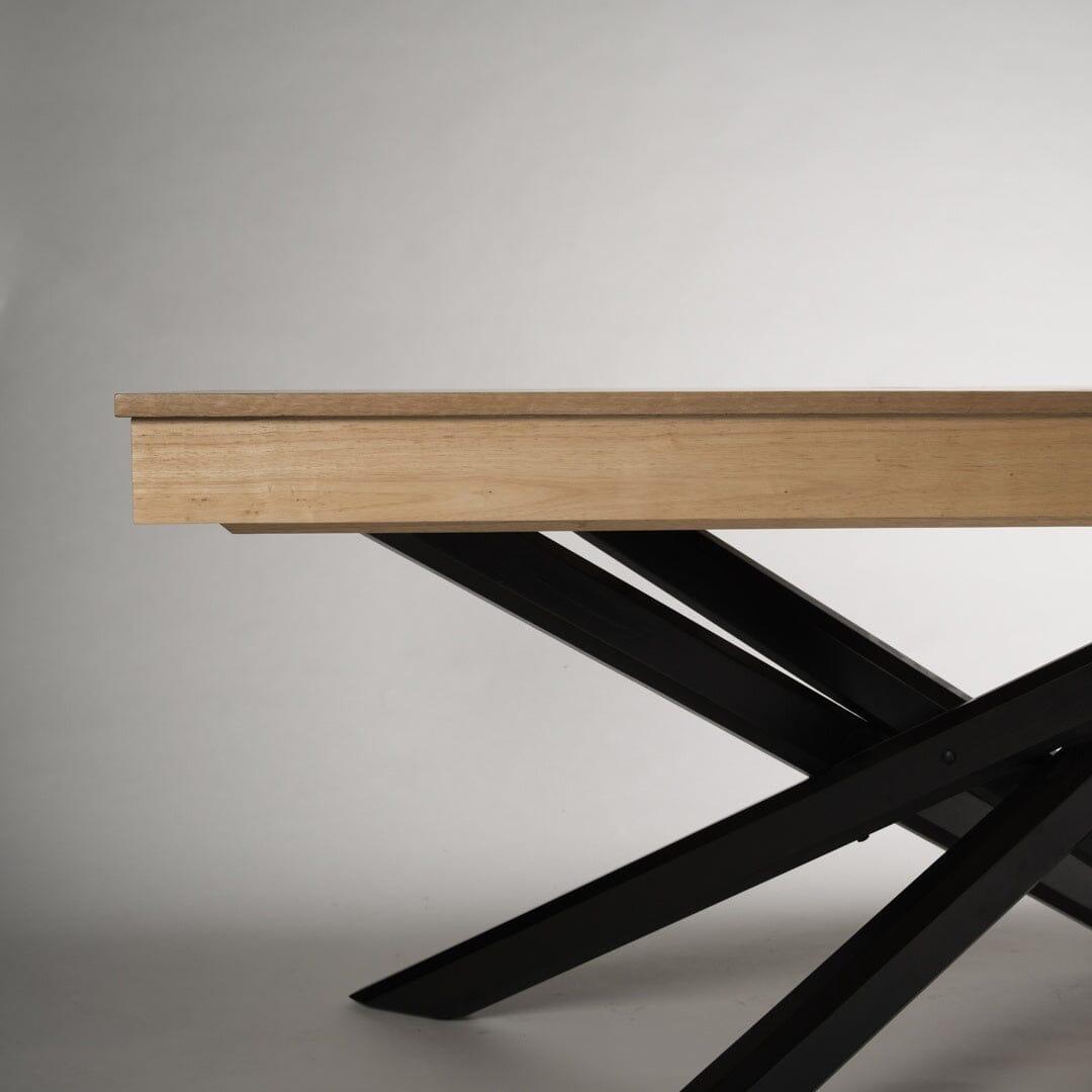 OUTLET - Amelia Oak Wood Dining Table - Extendable - Black Legs