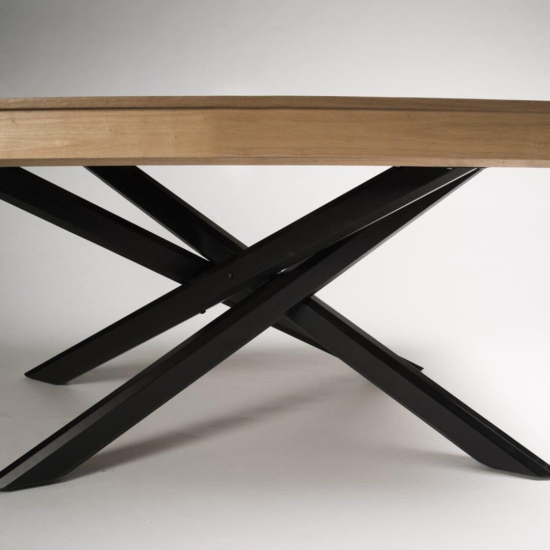 Outlet - Amelia Oak Wood Dining Table with Black Legs