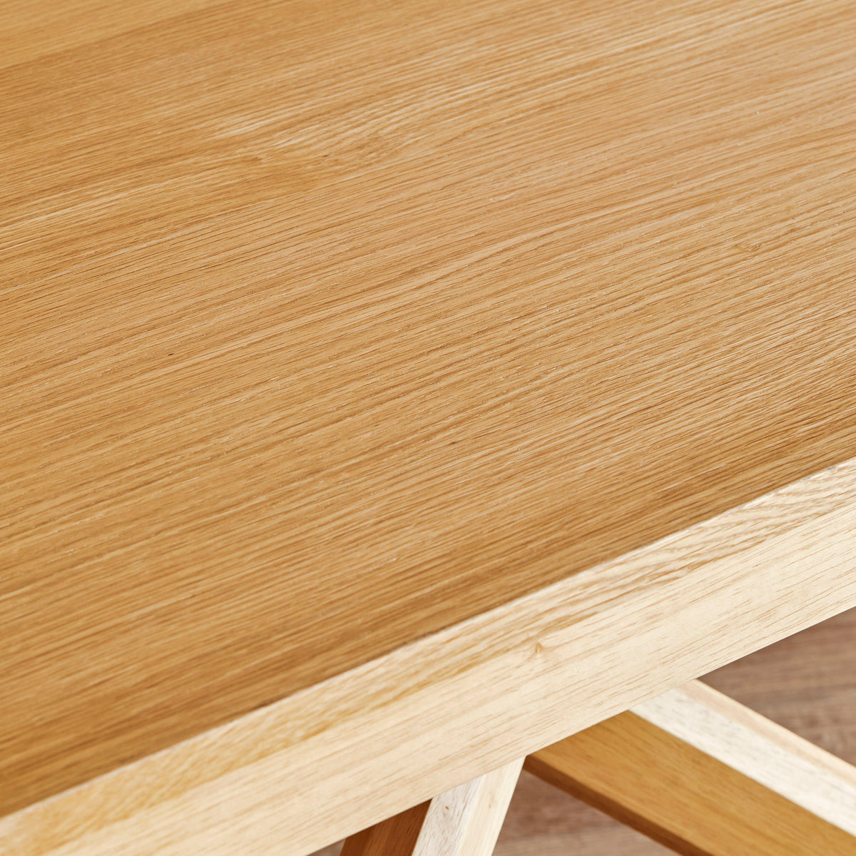Amelia Whitewash Dining Table Set - 6 Seater - Freya Blue Dining Chairs - Whitewash Oak Legs