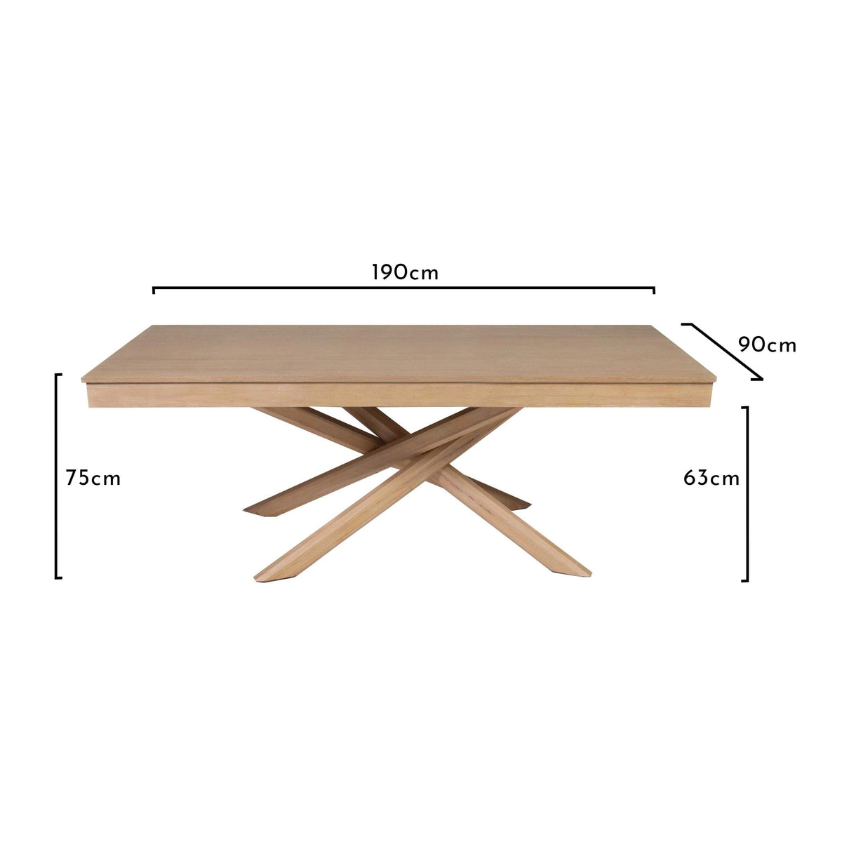 Amelia Whitewash Dining Table Set - 6 Seater - Ella Pale Oak Armchairs