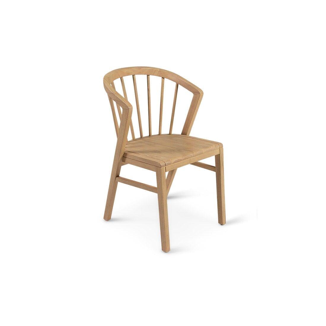 Amelia Whitewash Dining Table Set - 6 Seater - Mabel Pale Oak Spindle Back Chairs