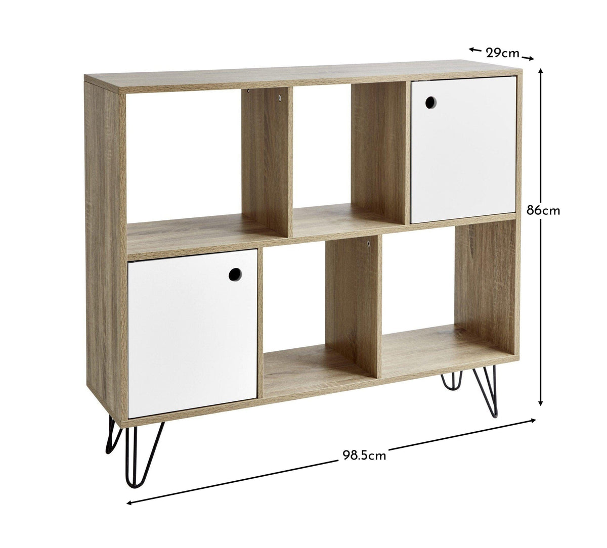 Anderson Cube Storage Unit - Oak Effect with White Cupboards