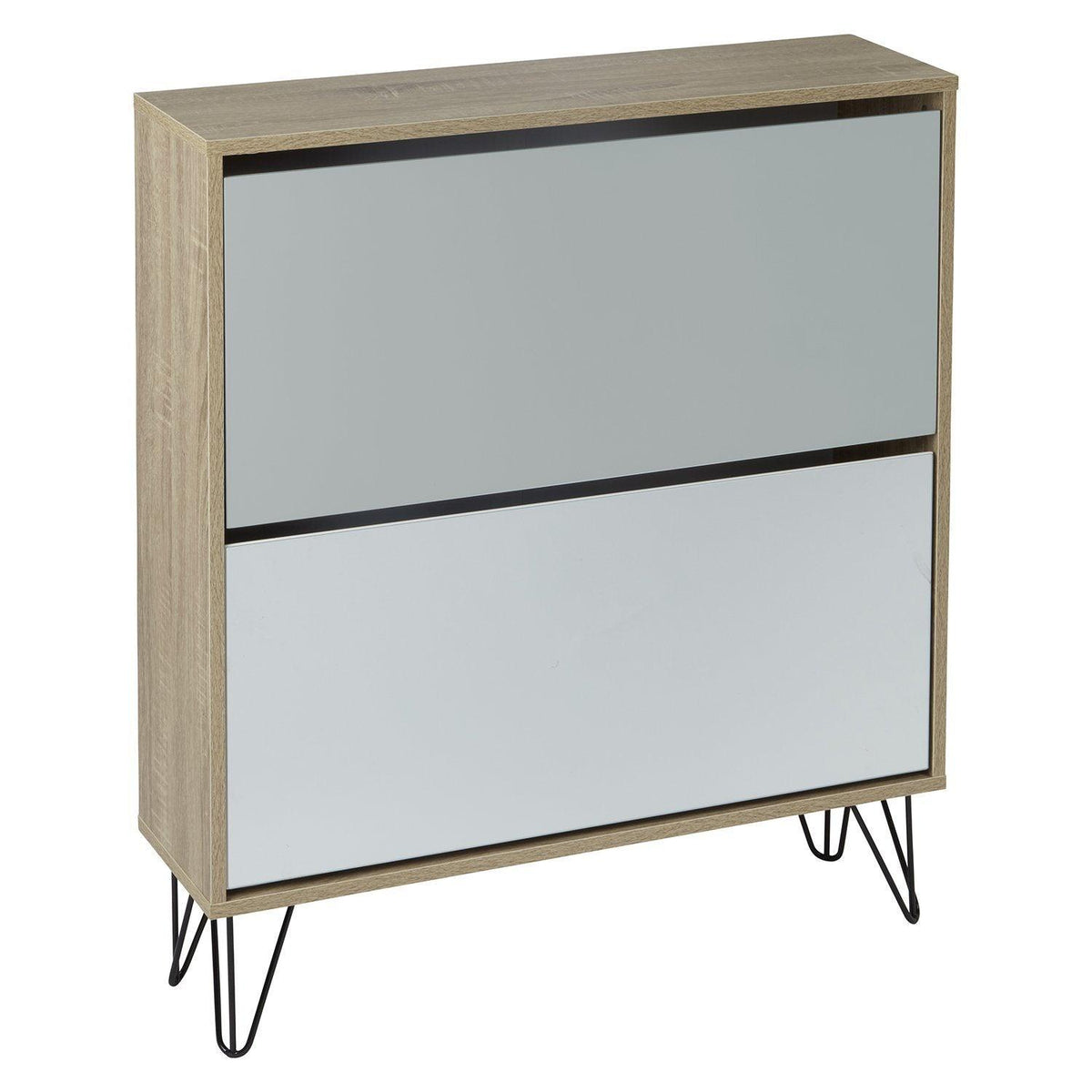 Anderson Shoe Cabinet - 2 Door - Oak Effect & Grey