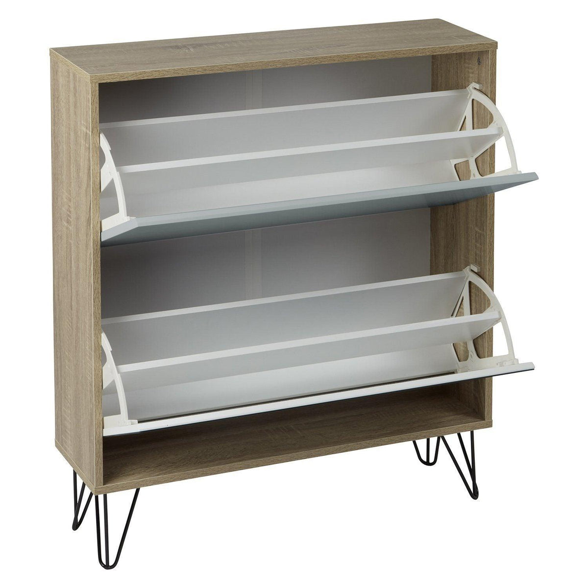 Anderson Shoe Cabinet - 2 Door - Oak Effect & Grey