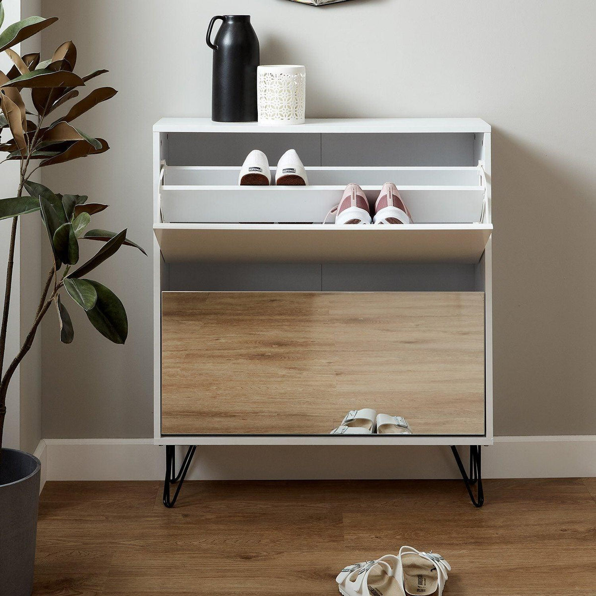 Anderson Shoe Cabinet - 2 Door - White