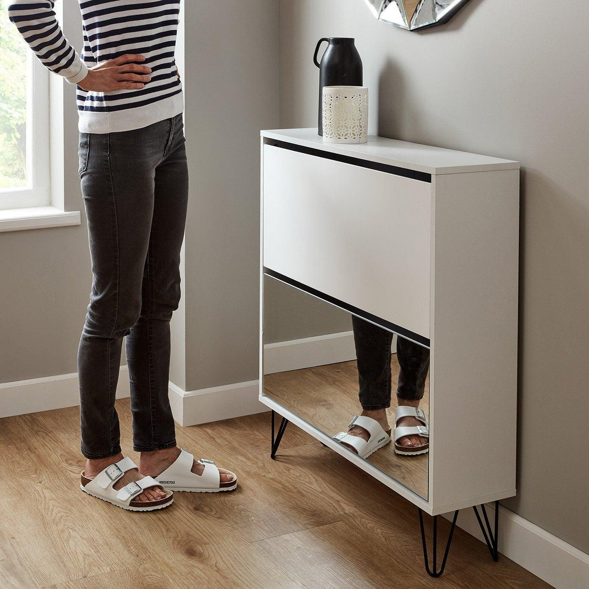 Anderson Shoe Cabinet - 2 Door - White